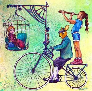 Original Bicycle Paintings by Fleur Spolidor