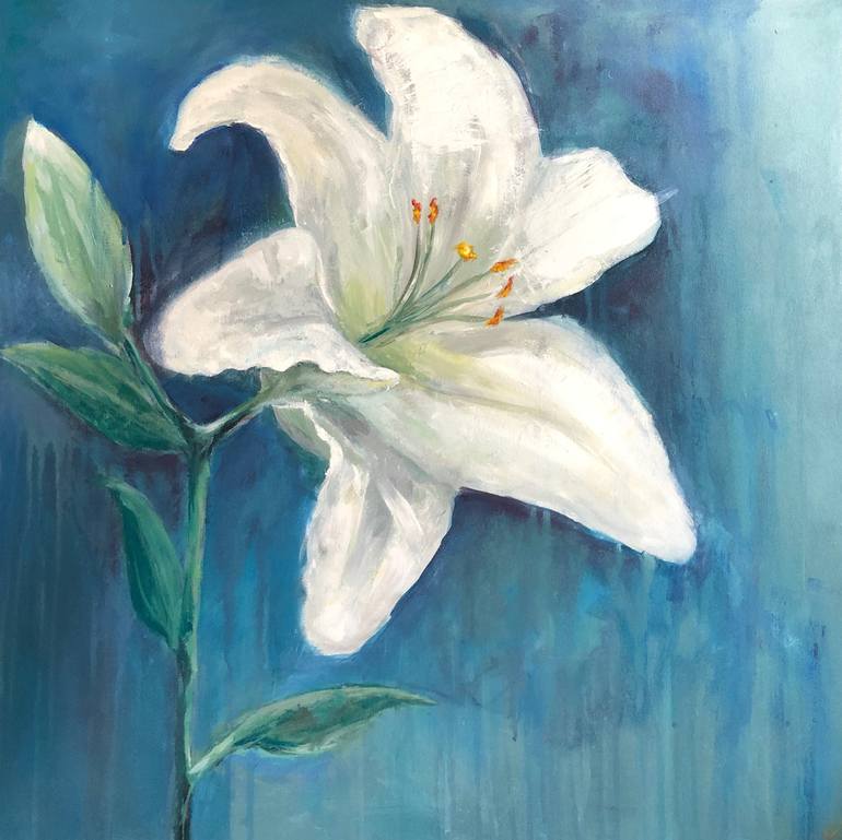 The white Lily Painting