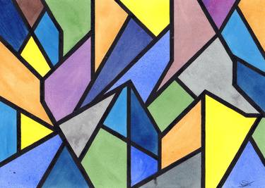 Original Abstract Geometric Paintings by James Knights