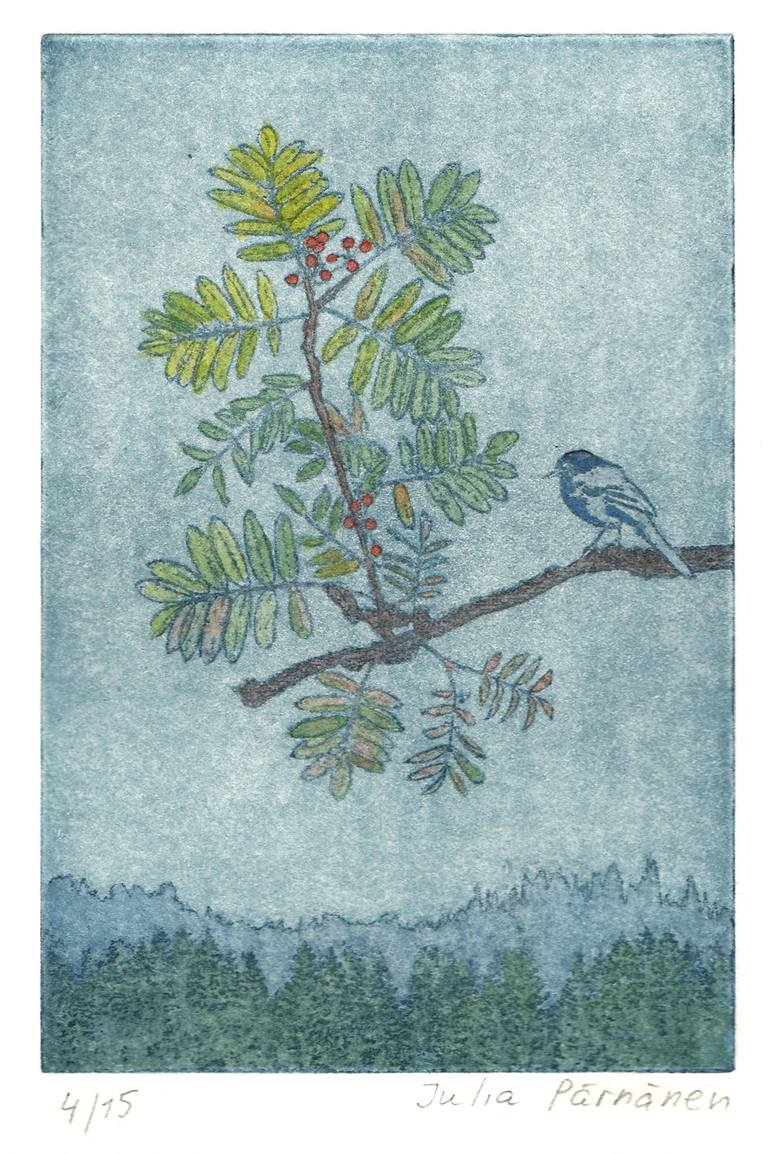 Original Contemporary Nature Printmaking by Julia Pärnänen