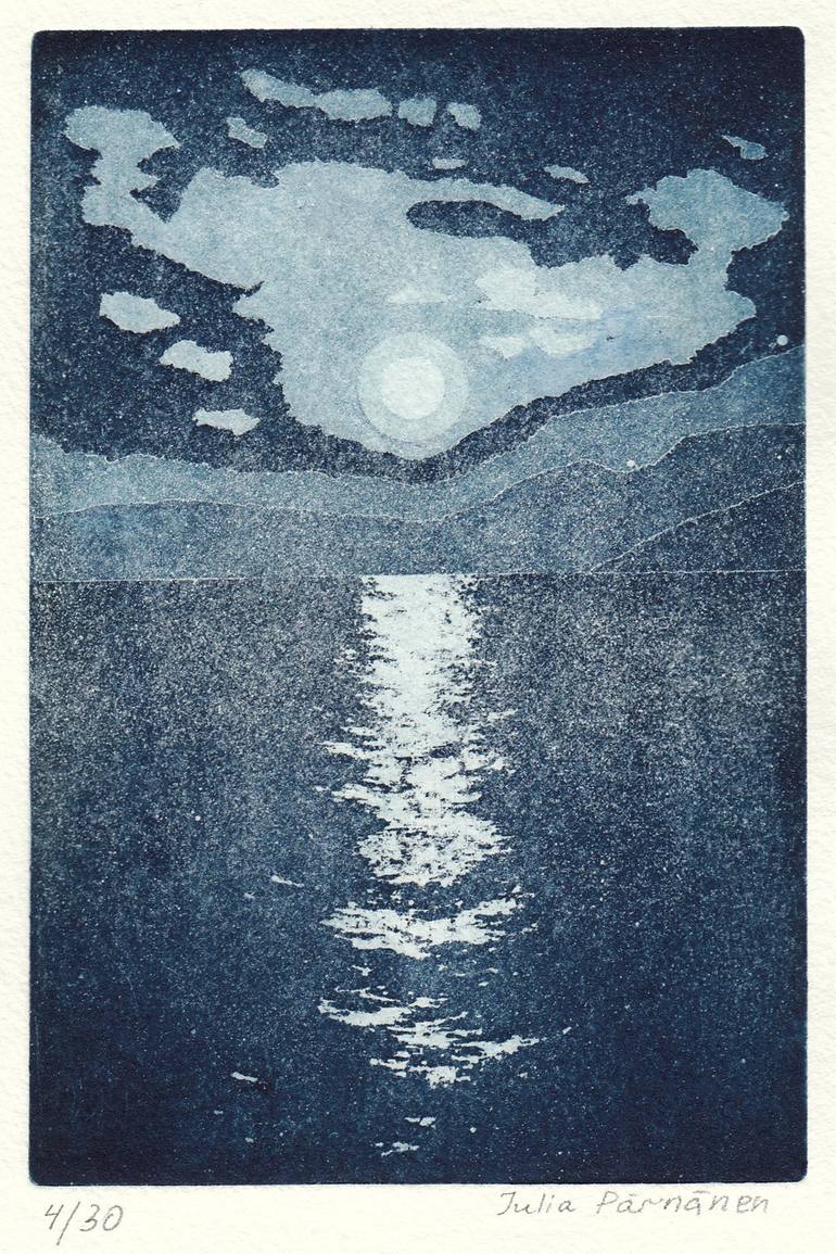 Original Seascape Printmaking by Julia Pärnänen