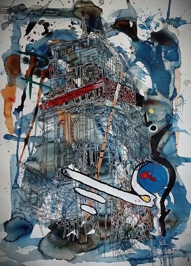 Original Abstract Architecture Paintings by Alex Bastable