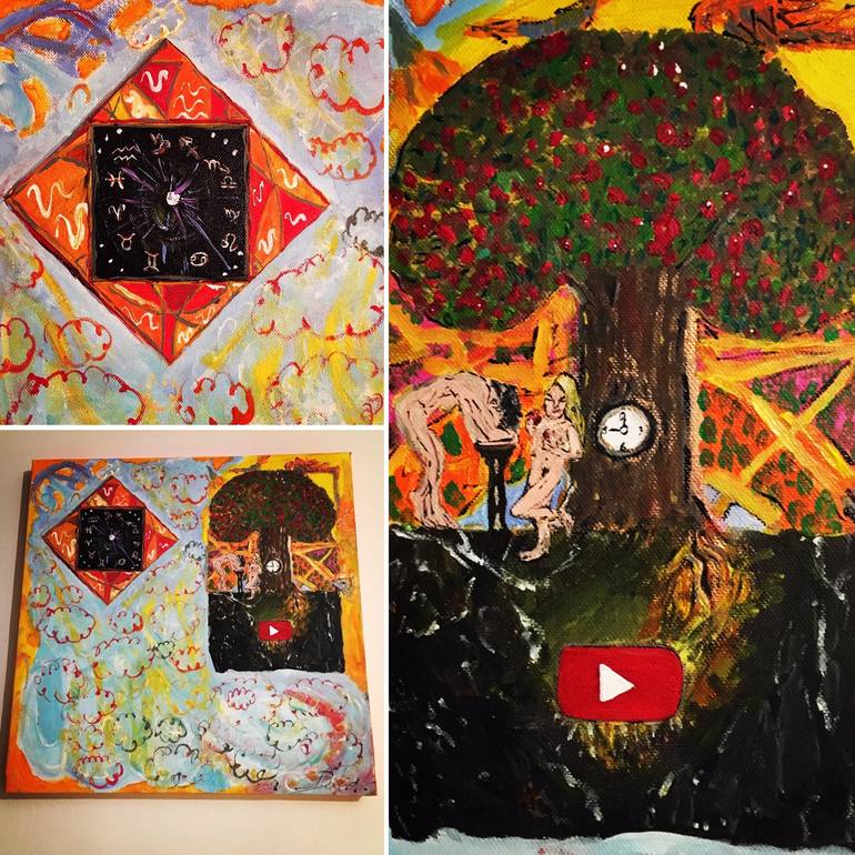 Original Abstract Expressionism Fantasy Painting by Archi Rico
