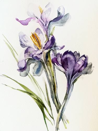 Original Minimalism Floral Drawings by Olha Baklan