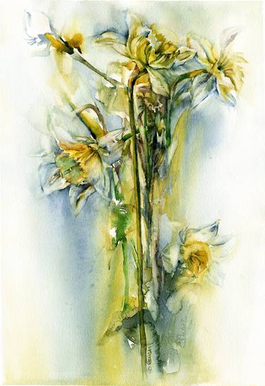 Original Fine Art Floral Paintings by Olha Baklan