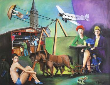 Original Figurative Rural life Paintings by Wolfgang Merklein