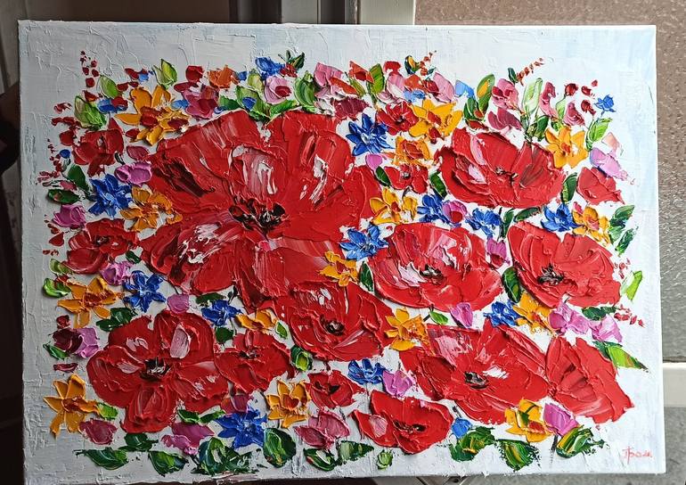 Original Impressionism Floral Painting by Oksana Fedorova