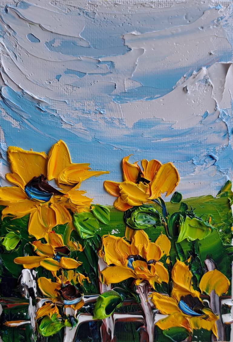 Print of Expressionism Floral Paintings by Oksana Fedorova