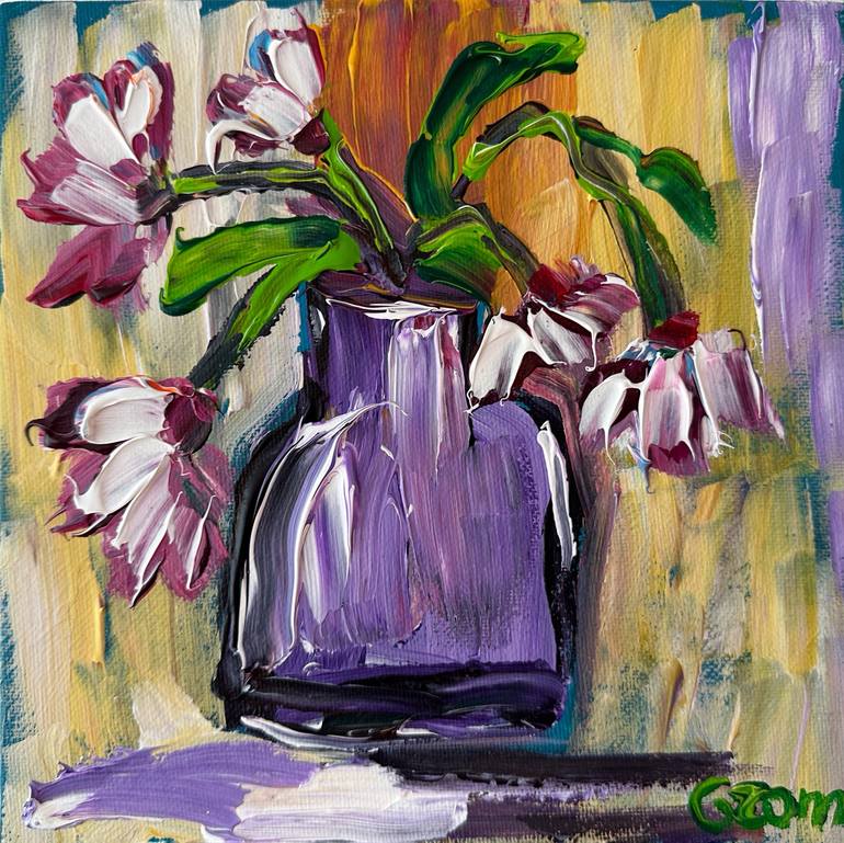 Print of Expressionism Floral Paintings by Oksana Fedorova