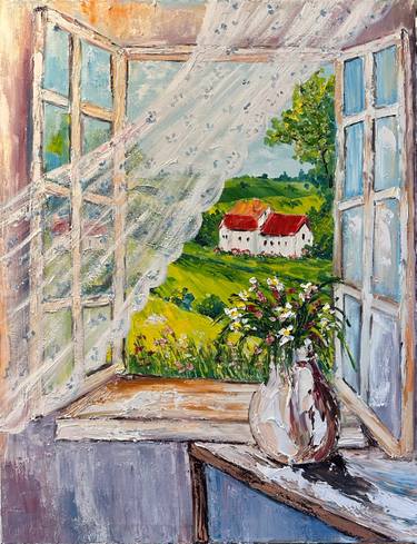 Original Fine Art Architecture Painting by Oksana Fedorova