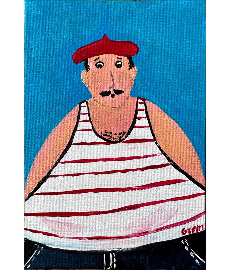 Original Expressionism People Painting by Oksana Fedorova