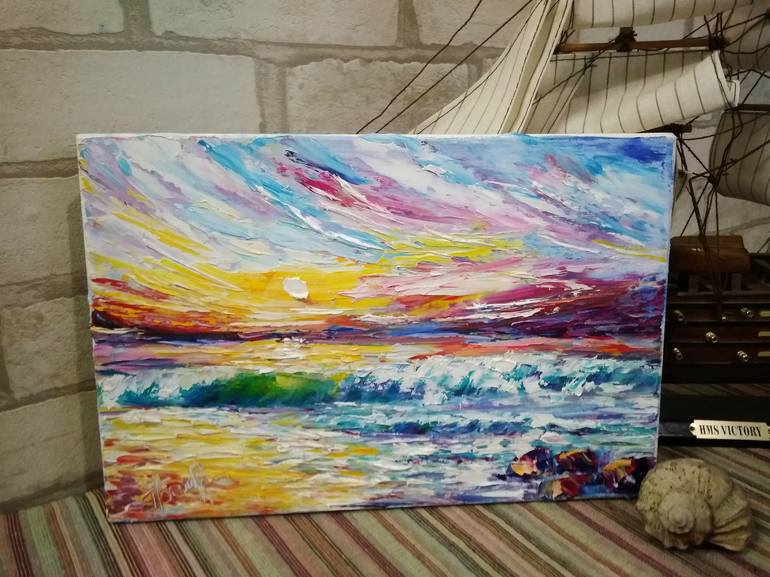 Original Impressionism Seascape Painting by Oksana Fedorova