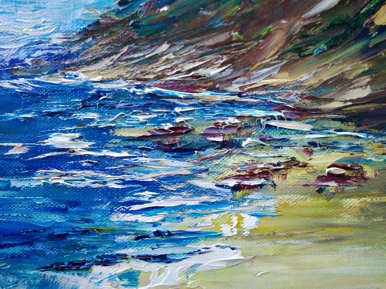 Sea Coast Original Handmade Oil Painting on Canvas Fine Art Seascape ...