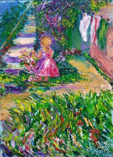 Print of Impressionism Kids Paintings by Oksana Fedorova