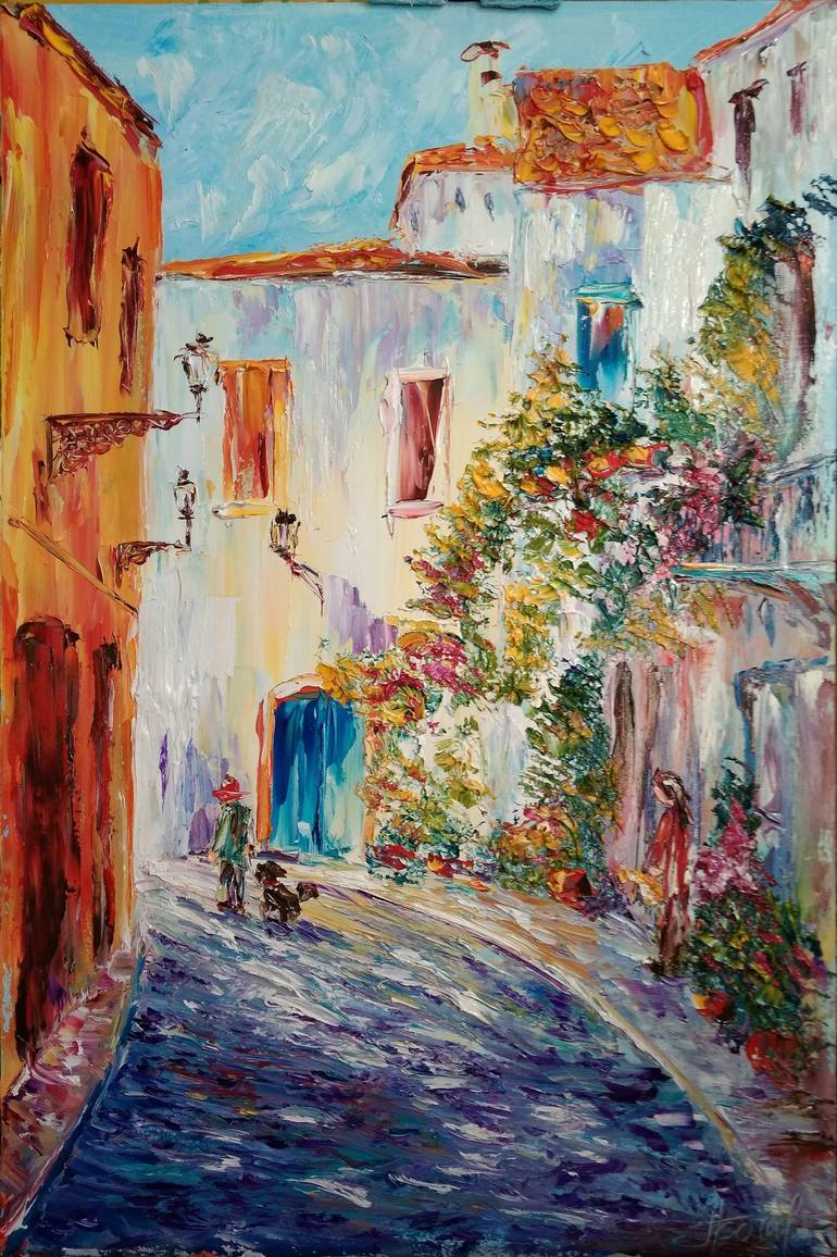 Narrow Italian street Painting by Oksana Fedorova