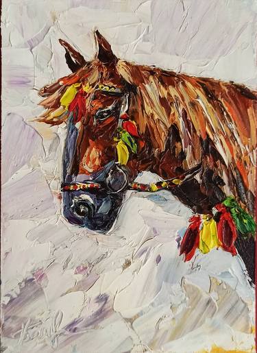 Print of Impressionism Horse Paintings by Oksana Fedorova