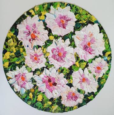 Flowers peonies in a circle thumb