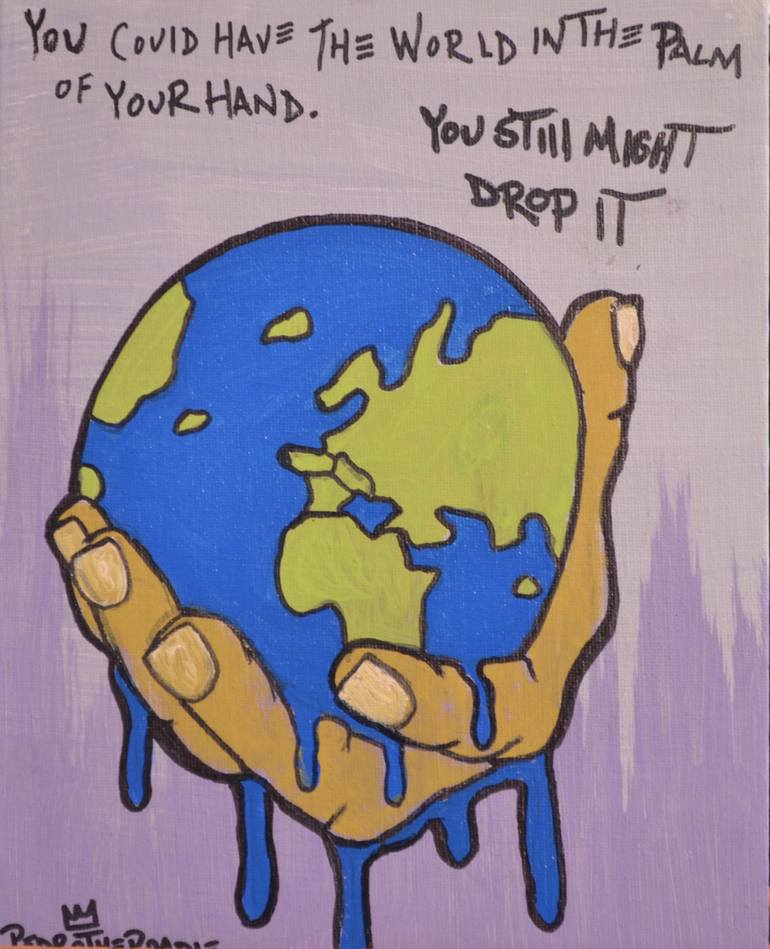 World In Your Hand Painting by Pedro Rodriguez | Saatchi Art