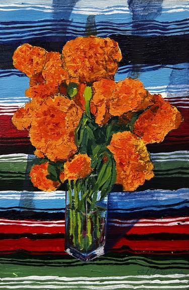 Marigolds with Mexican Blanket, Green thumb