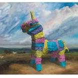 Piñata with sheep & horses in landscape - Original Oil Painting by Francisco Palomares