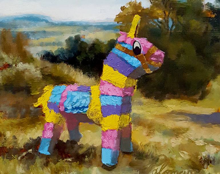 du er Uden Gæstfrihed Piñata in English Landscape II Painting by Francisco Palomares | Saatchi Art