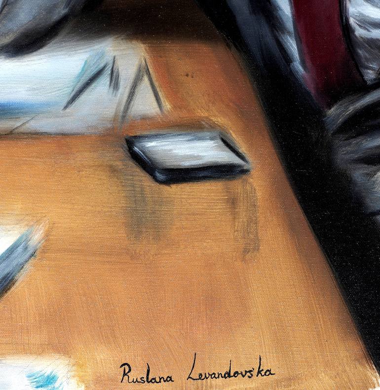 Original Impressionism Men Painting by Ruslana Levandovska