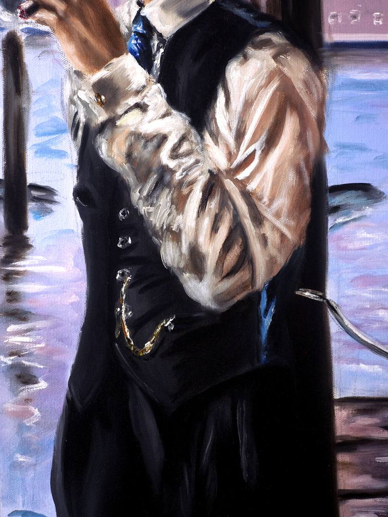 Original Impressionism Men Painting by Ruslana Levandovska