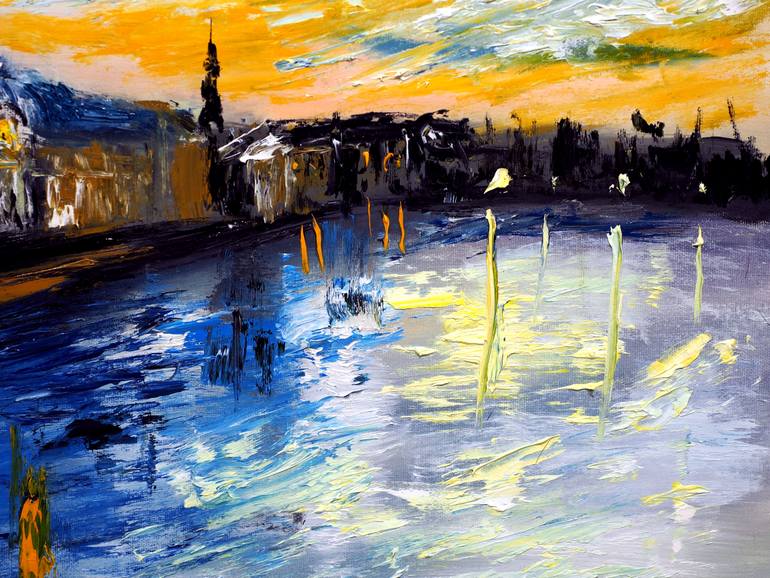 Original Impressionism Cities Painting by Ruslana Levandovska