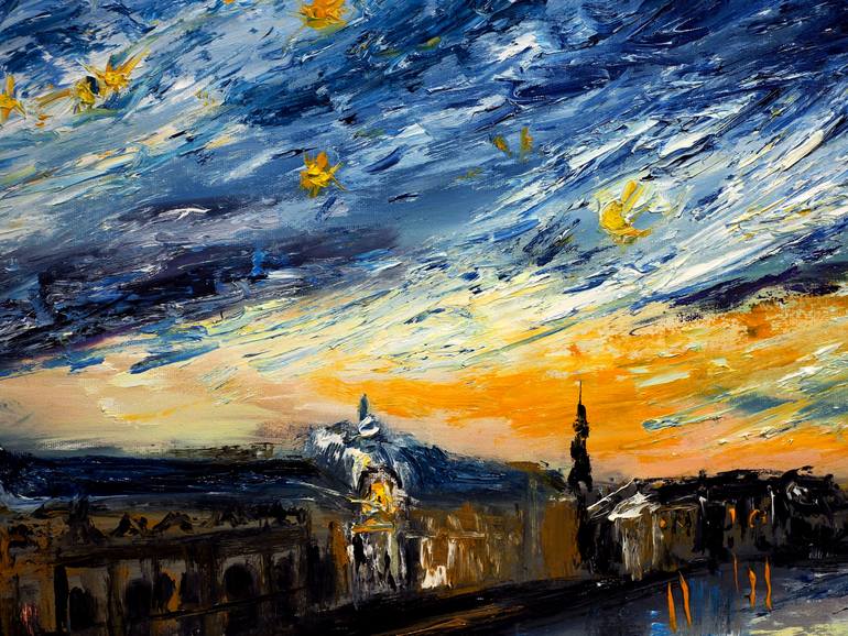 Original Impressionism Cities Painting by Ruslana Levandovska