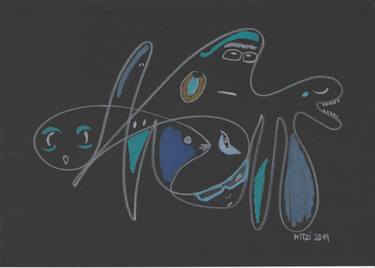 Original Cubism Abstract Drawings by Mitzi Kreischer