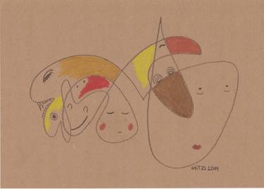 Original Cubism Abstract Drawings by Mitzi Kreischer