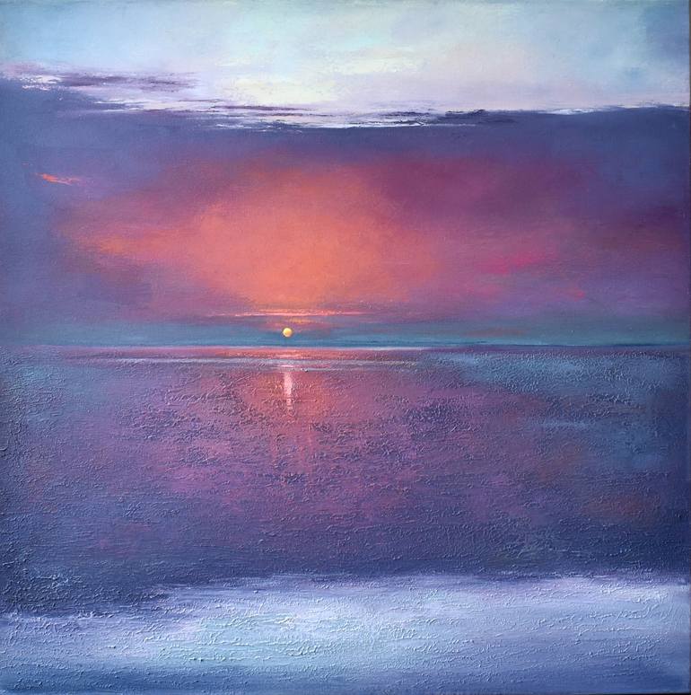 Red sunset Painting by Liudmyla Doichenko | Saatchi Art