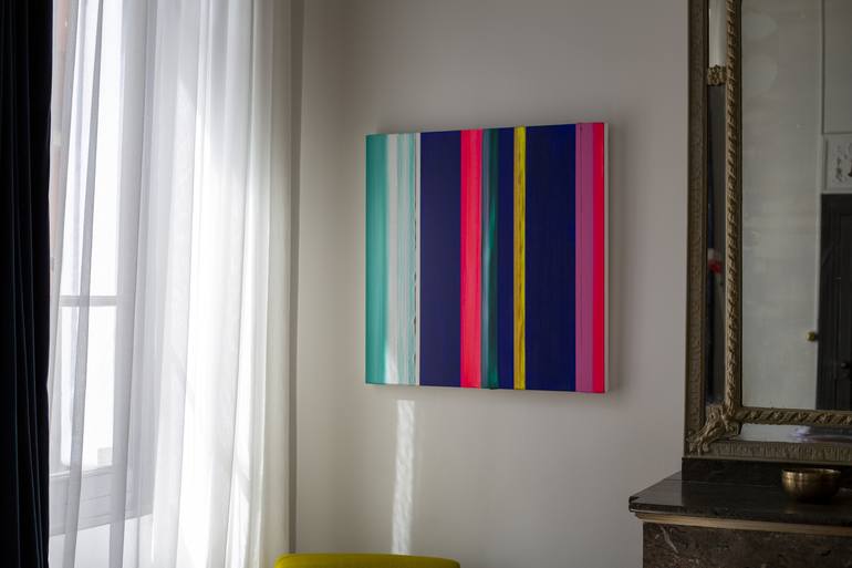 Original Abstract Geometric Painting by Christel Delrieu Pétraud