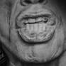 Portrait of Mick Jagger and his mouth. Made in Argentina.