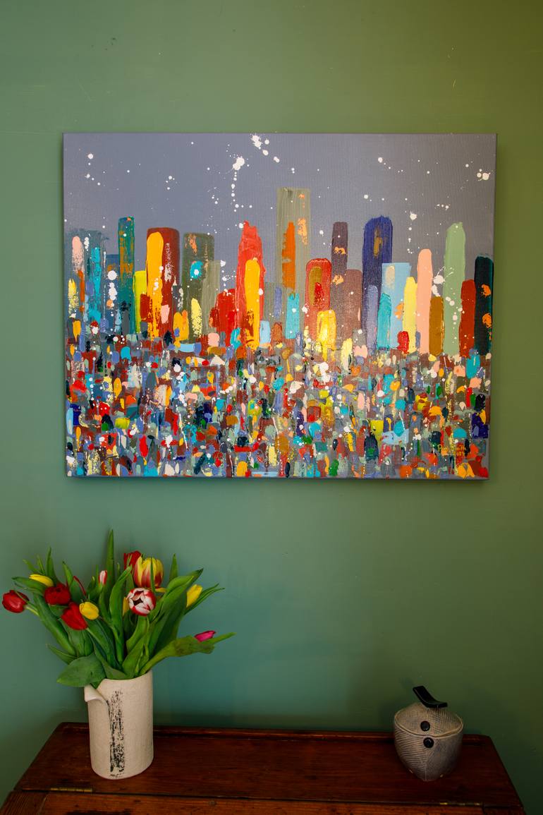 Original Contemporary Cities Painting by Phil Smith