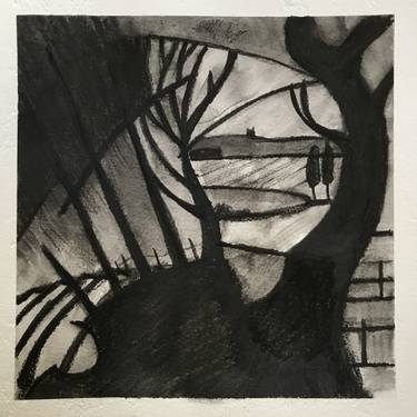 Original Expressionism Landscape Drawing by Gary Anderson