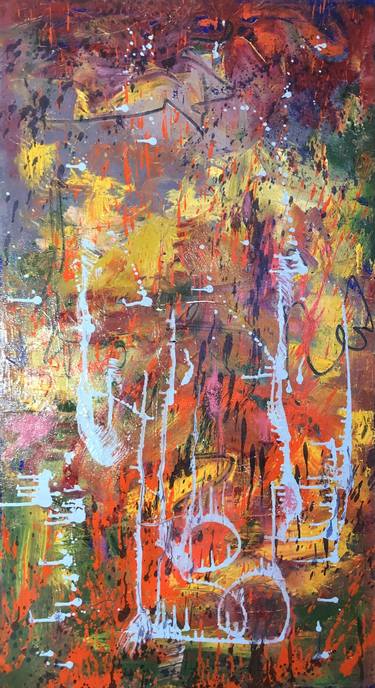 Original Abstract Expressionism Abstract Painting by Gilberto Vallarino