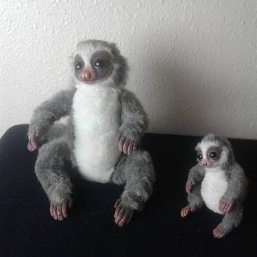 Fat Tailed Lemurs (dwarf) - mama and baby ooak thumb