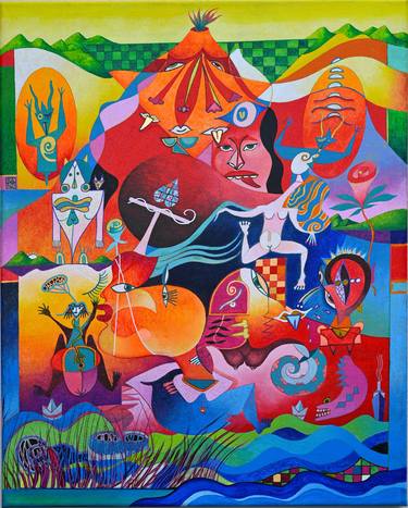 Original Surrealism Geometric Paintings by Helmut Kand