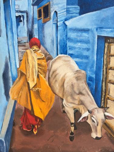 Print of Cows Paintings by Kashyap Patel