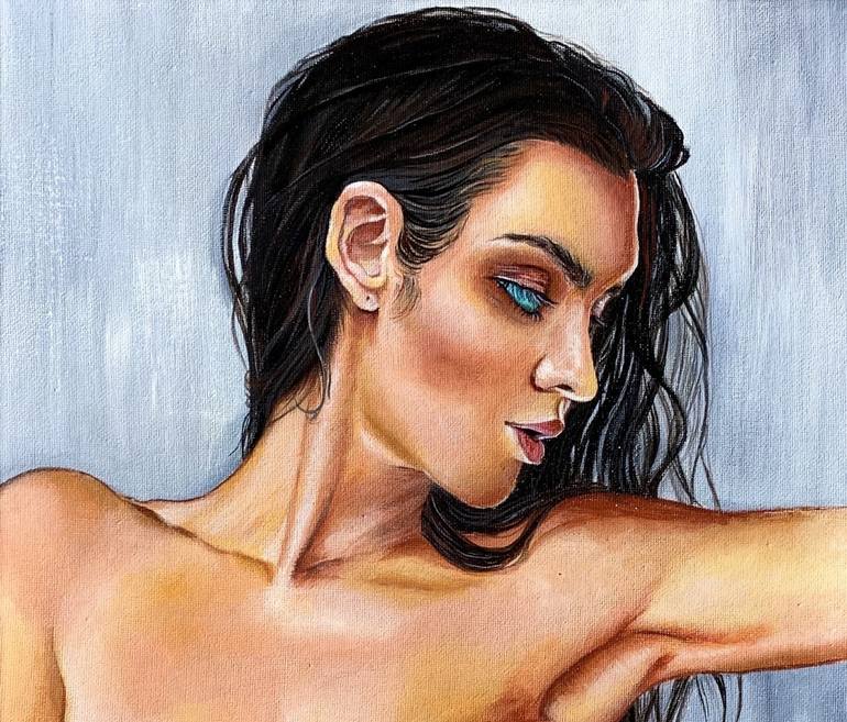 Original Portraiture Nude Painting by Eva Chen