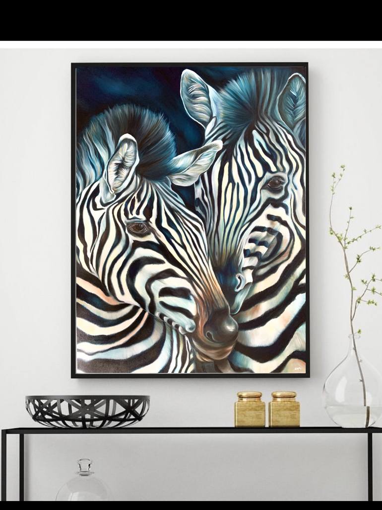 Original Art Deco Animal Painting by Eva Chen