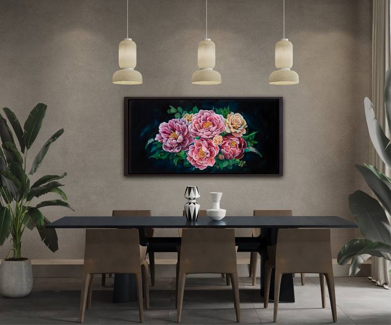 Original Floral Painting by Eva Chen