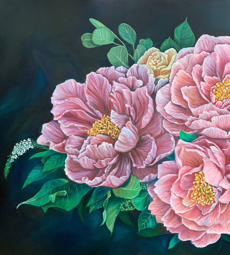 Original Floral Painting by Eva Chen