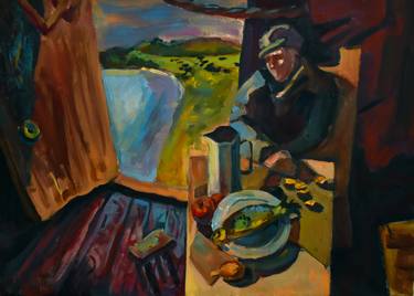 Belarusian shepherd oil painting original art thumb