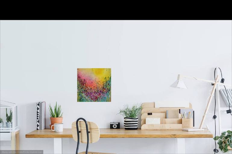 Original Abstract Expressionism Garden Painting by marie jans