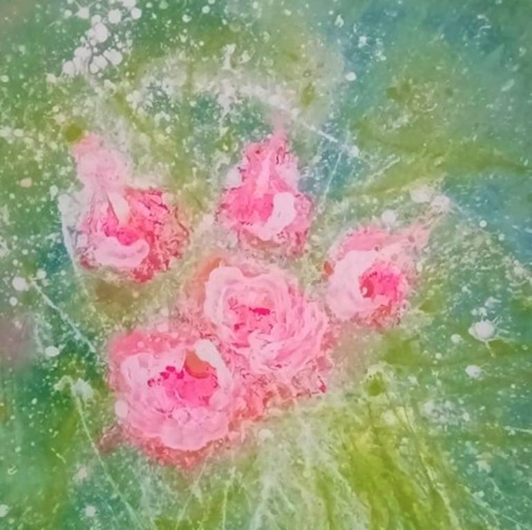 Original Abstract Expressionism Floral Painting by marie jans