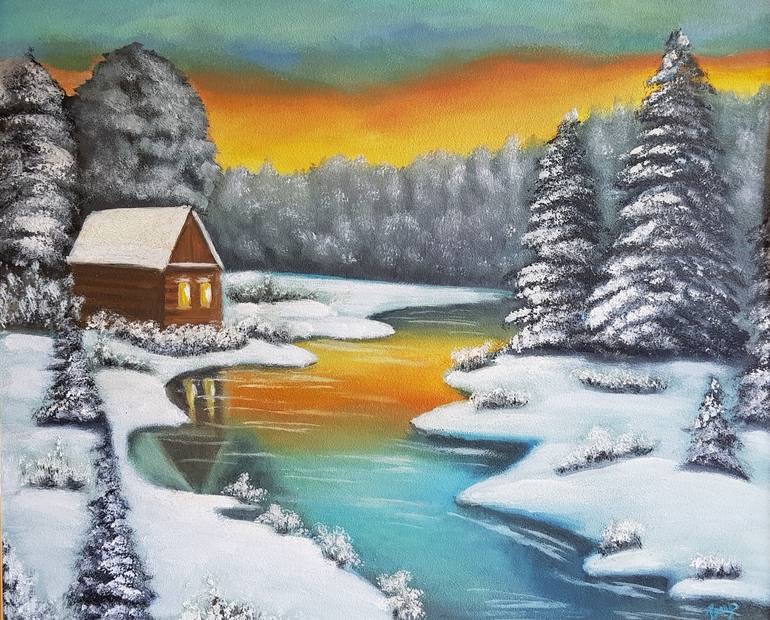 winter fary tale Painting by Irina Kislova | Saatchi Art