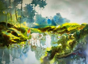 Original Fine Art Landscape Paintings by Subhajit Paul