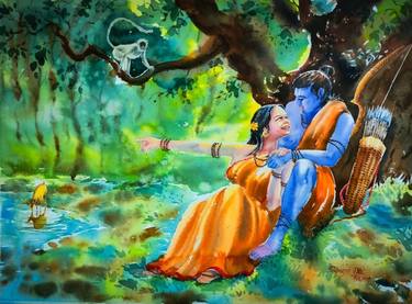 Original Impressionism Classical Mythology Paintings by Subhajit Paul